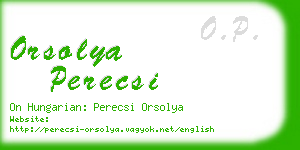 orsolya perecsi business card